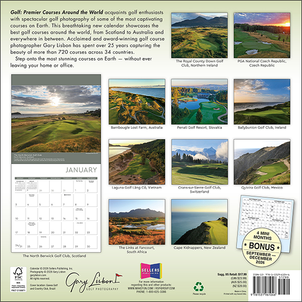 Golf: Premier Courses Around the World 2027 Wall Calendar - Image 2
