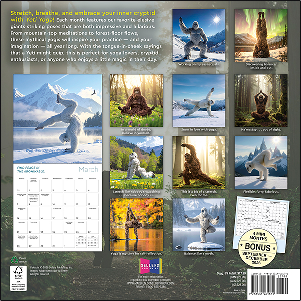 Yeti Yoga 2027 Wall Calendar - Image 2