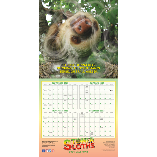 Stoner Sloths 2024 Wall Calendar RSVP