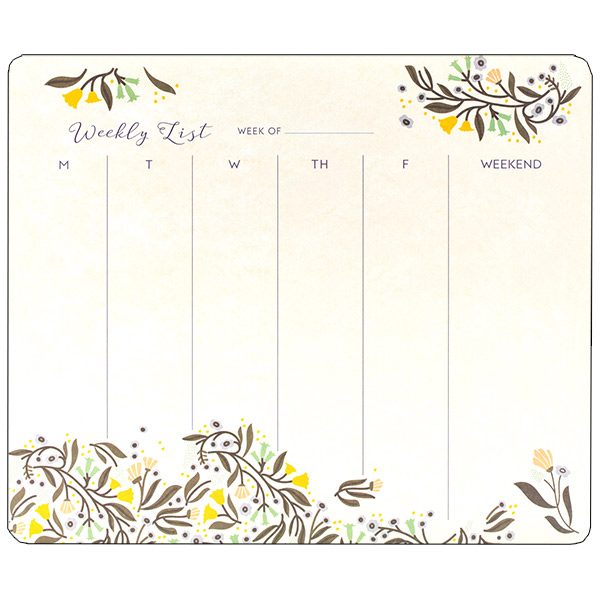 Floral Charm Weekly To-Do Pad