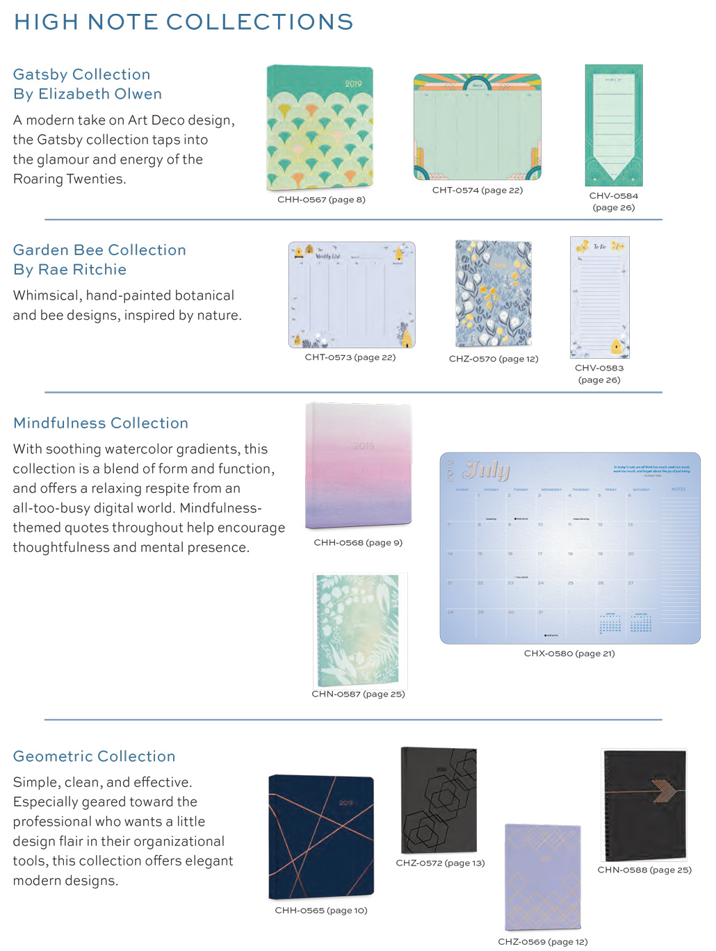 2019 High Note Planners & Stationery