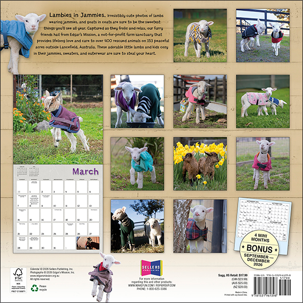 Lambies in Jammies 2027 Wall Calendar - Image 2