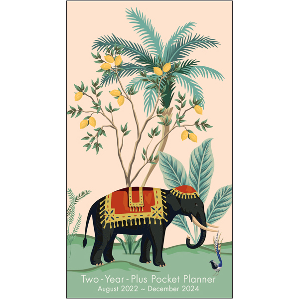 3 Year 2019 2020 2021 Elephant Trunks Up Good Luck Pocket Calendar Planner with Note pad 