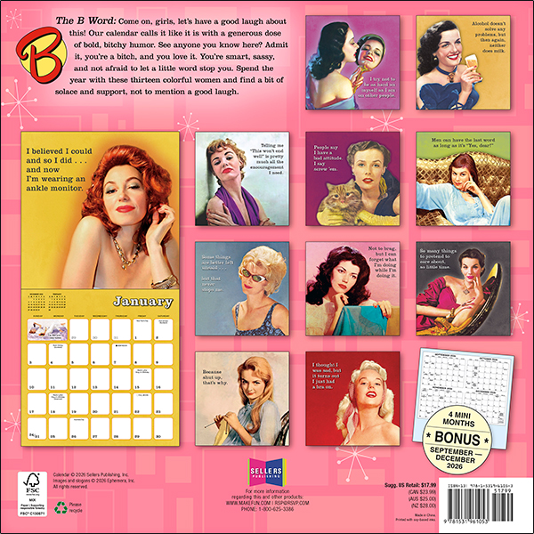 The B Word 2027 Wall Calendar - Image 2