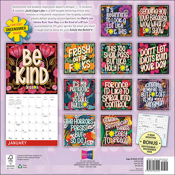 Exhale the Bullsh*t 2027 Wall Calendar - Image 2