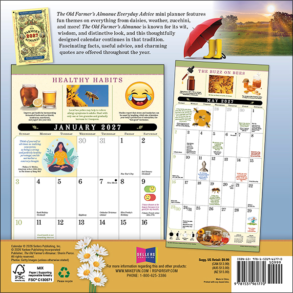 The Old Farmer's Almanac Everyday Advice 2027 Mini Calendar - Image 2