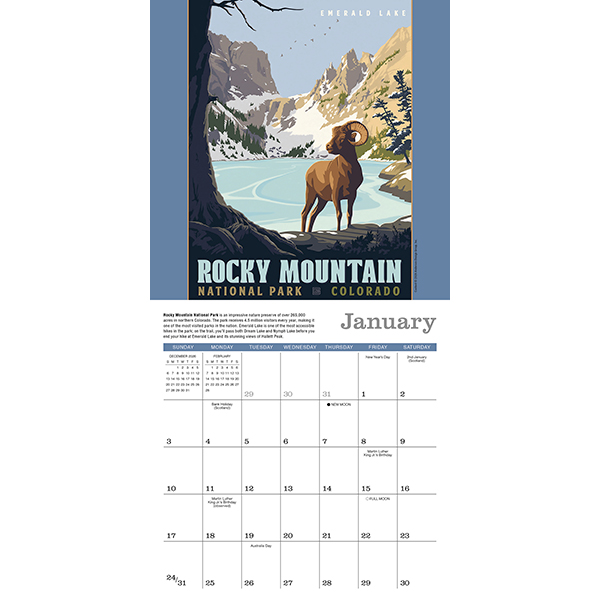 Illustrated National Parks 2027 Mini Calendar - Image 3