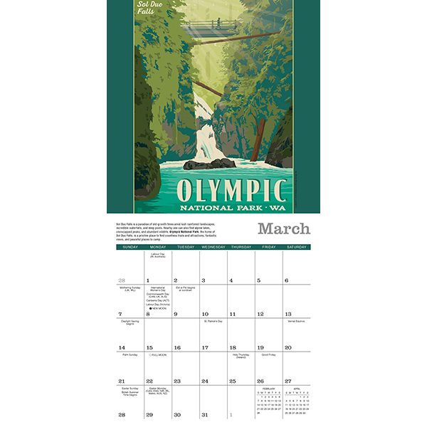 Illustrated National Parks 2027 Mini Calendar - Image 4