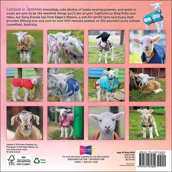 Lambies In Jammies 2027 Mini Calendar - Image 2