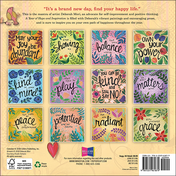 A Year of Hope and Inspiration 2027 Mini Calendar - Image 2
