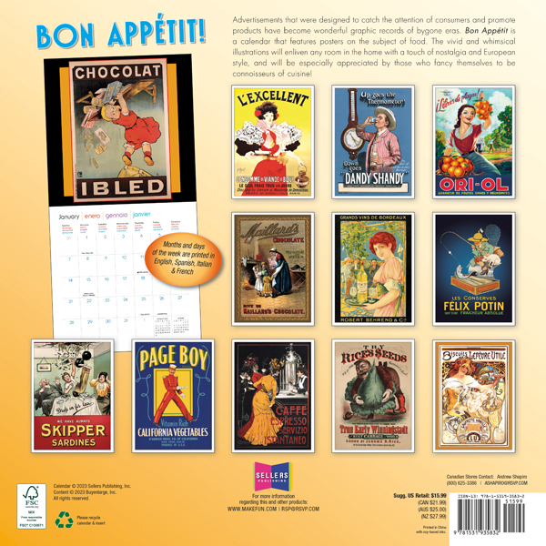 Bon Appétit 2024 Wall Calendar RSVP