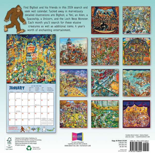 Searching for Bigfoot 2024 Wall Calendar RSVP