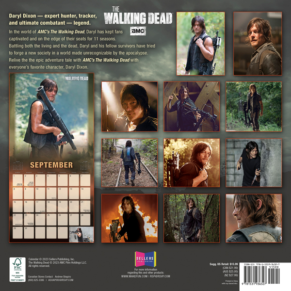 AMC The Walking Dead:® Daryl Dixon 2024 Wall Calendar - RSVP