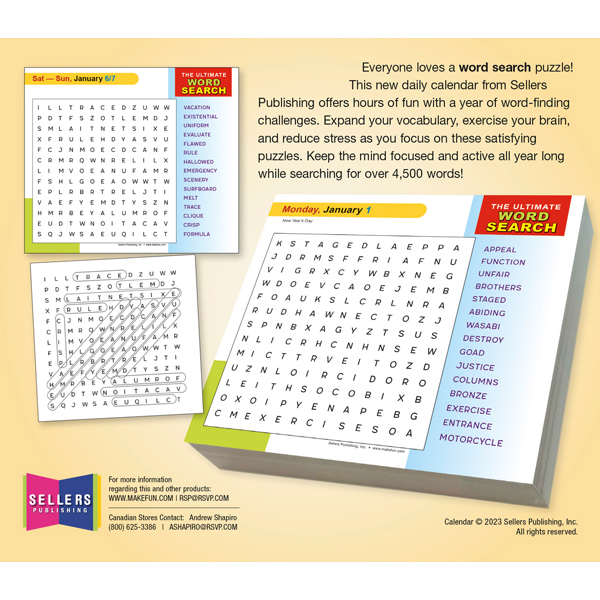 The Ultimate Word Search 2025 Boxed Daily Calenda