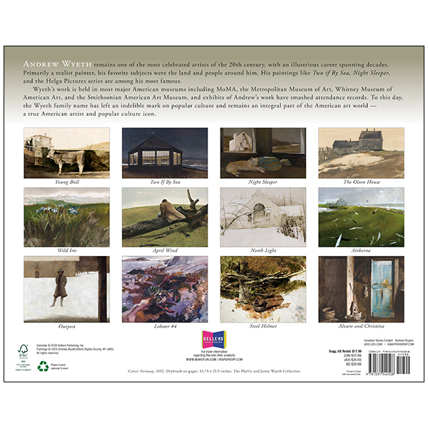 The Art of Andrew Wyeth 2025 Wall Calendar RSVP