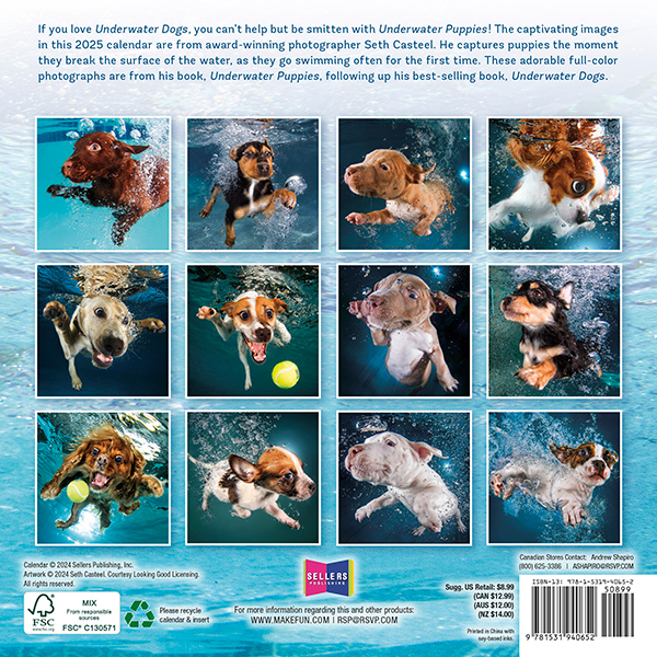 Underwater Puppies 2025 Mini Calendar RSVP