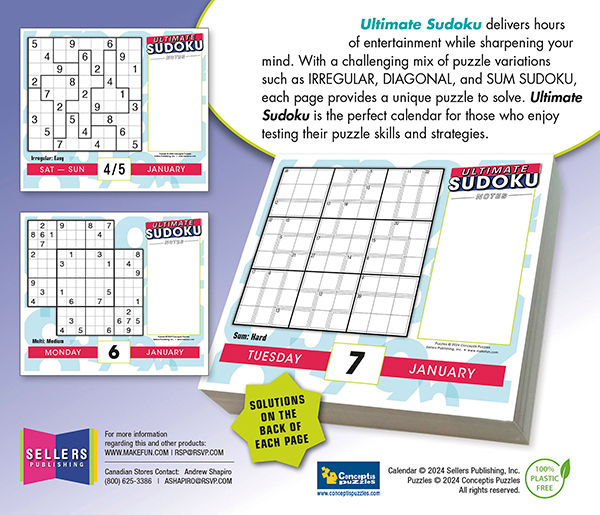 Ultimate Sudoku 2025 Daily Calendar RSVP