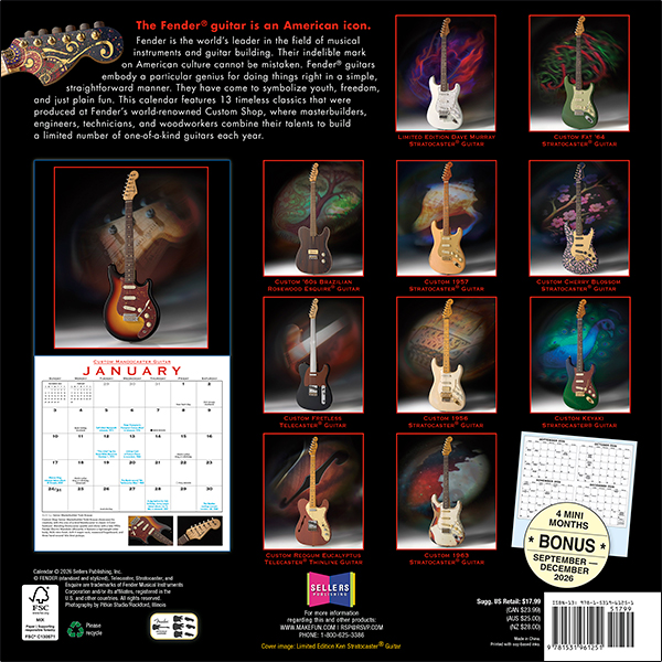 Fender© Custom Shop Guitar 2027 Calendar - Image 2
