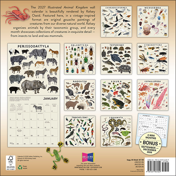The Illustrated Animal Kingdom 2027 Wall Calendar - Image 2