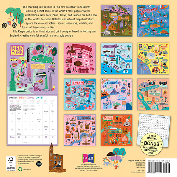 Drawn to Travel 2027 Wall Calendar - Image 2