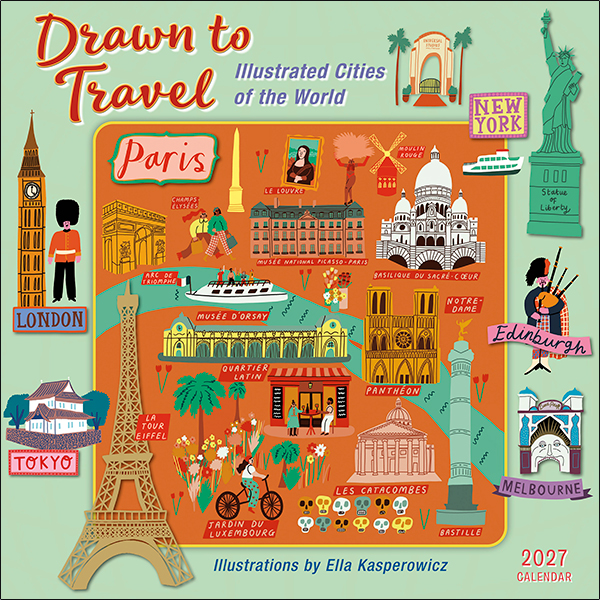 Drawn to Travel 2027 Wall Calendar