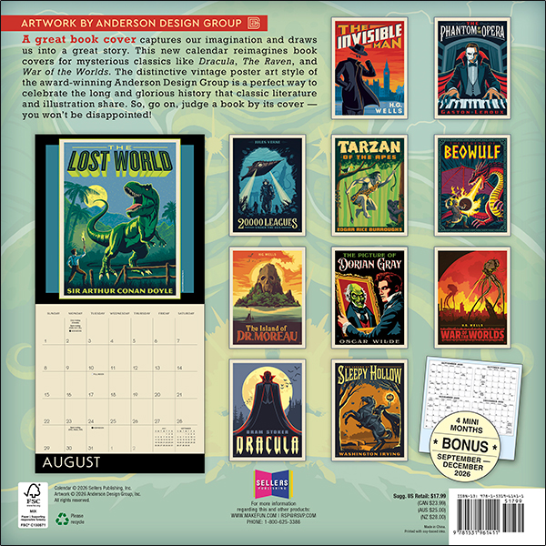 Classic Illustrated Tales: Mysteries & Monsters 2027 Wall Calendar - Image 2