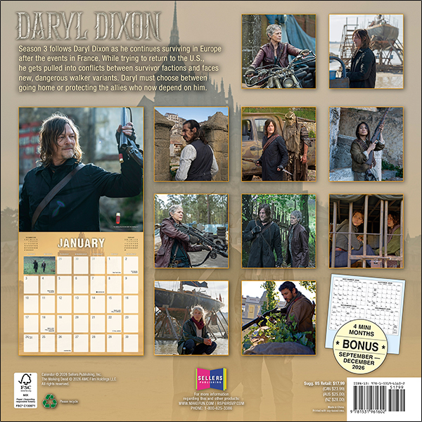 AMC The Walking Dead:® Daryl Dixon 2027 Wall Calendar - Image 2