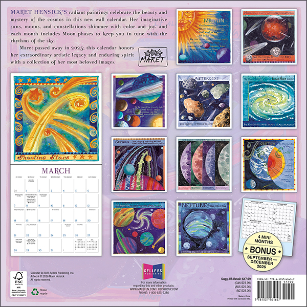 Sun, Moon, Stars 2027 Wall Calendar - Image 2