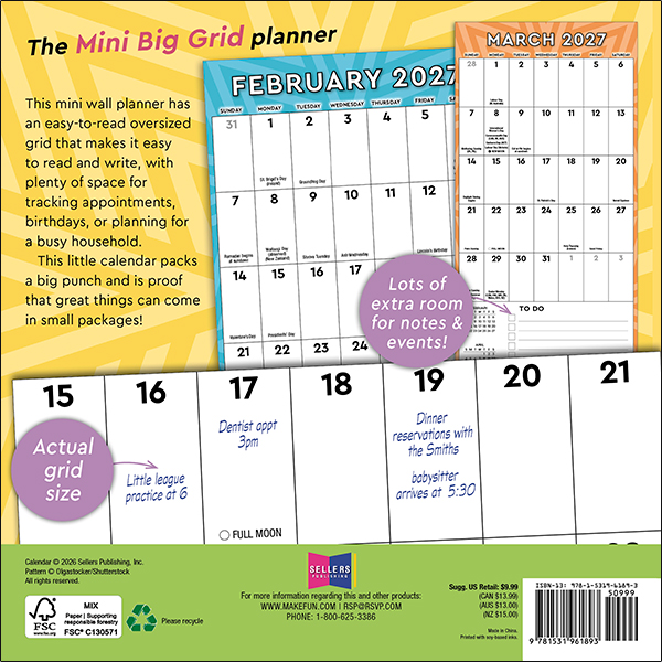 The Mini Big Grid Planner 2027 Mini Calendar - Image 2