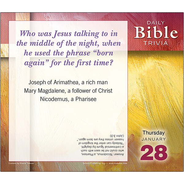 Bible Trivia Challenge 2027 Boxed Daily Calendar - Image 3