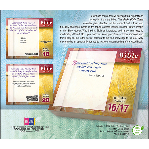 Bible Trivia Challenge 2027 Boxed Daily Calendar - Image 2