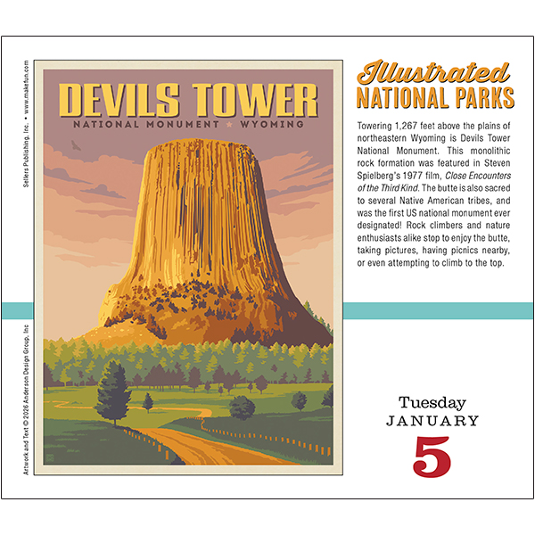 Illustrated National Parks 2027 Boxed Daily Calendar - Image 4