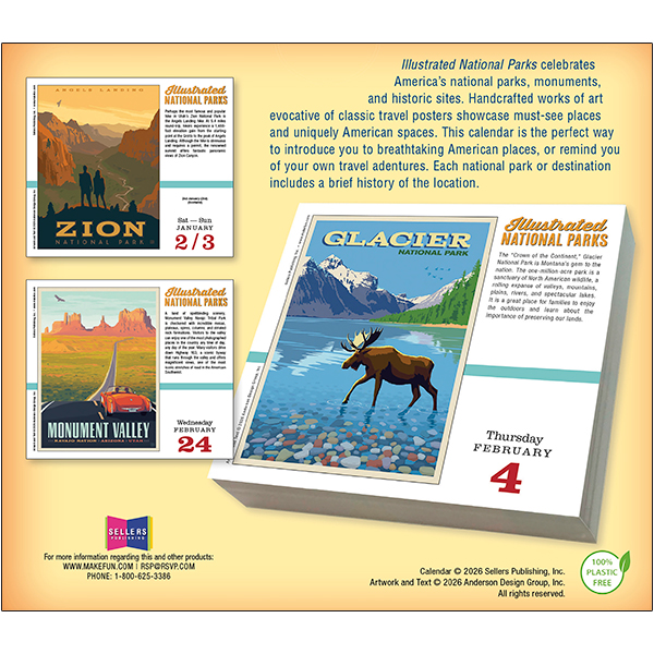 Illustrated National Parks 2027 Boxed Daily Calendar - Image 2
