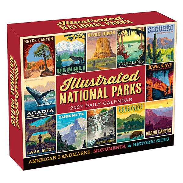Illustrated National Parks 2027 Boxed Daily Calendar