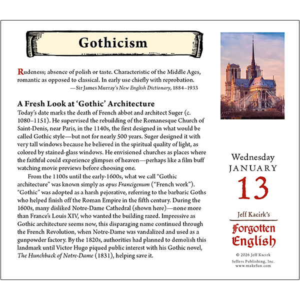 Forgotten English 2027 Daily Calendar - Image 3