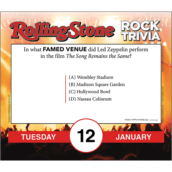 Rolling Stone® Rock Trivia 2027 Daily Calendar - Image 3