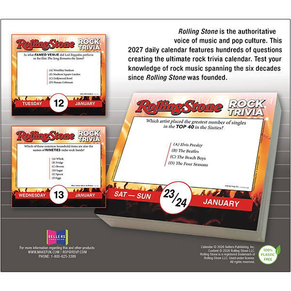 Rolling Stone® Rock Trivia 2027 Daily Calendar - Image 2