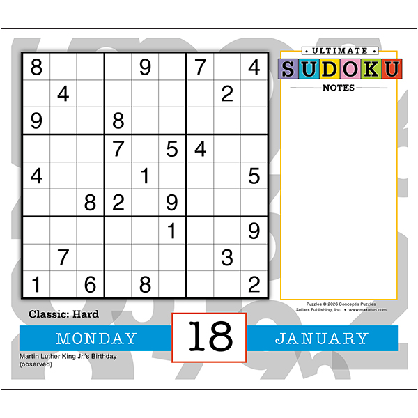 Ultimate Sudoku 2027 Daily Calendar - Image 4